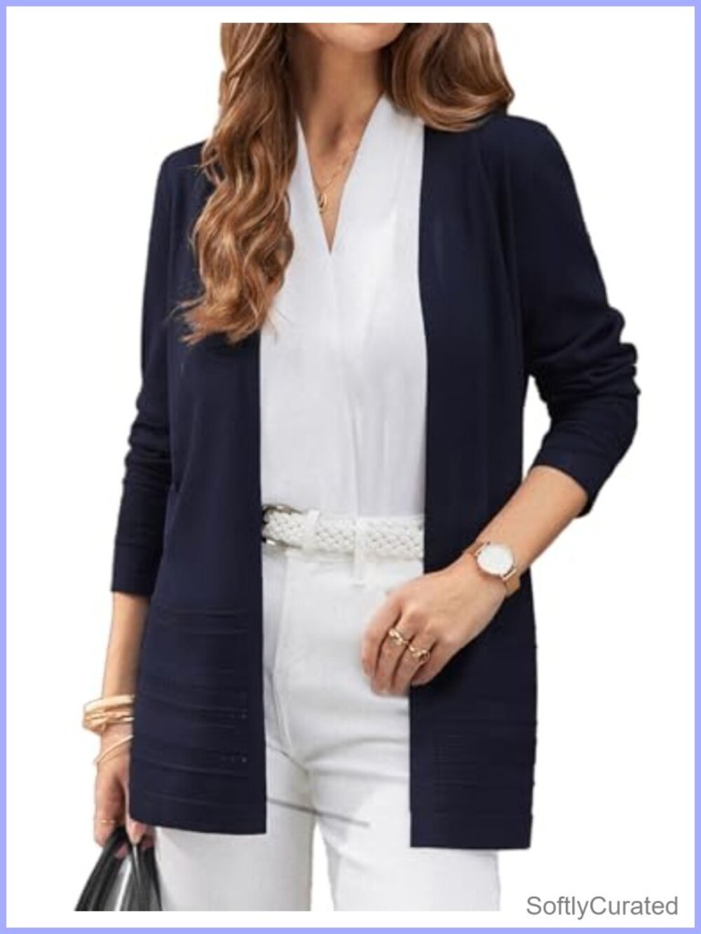 Womens Long Cardigan Sweater Crochet Knit V-Neck Long Sleeve Fall Layering